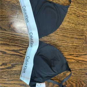 Calvin Klein Black and Gray Bralette